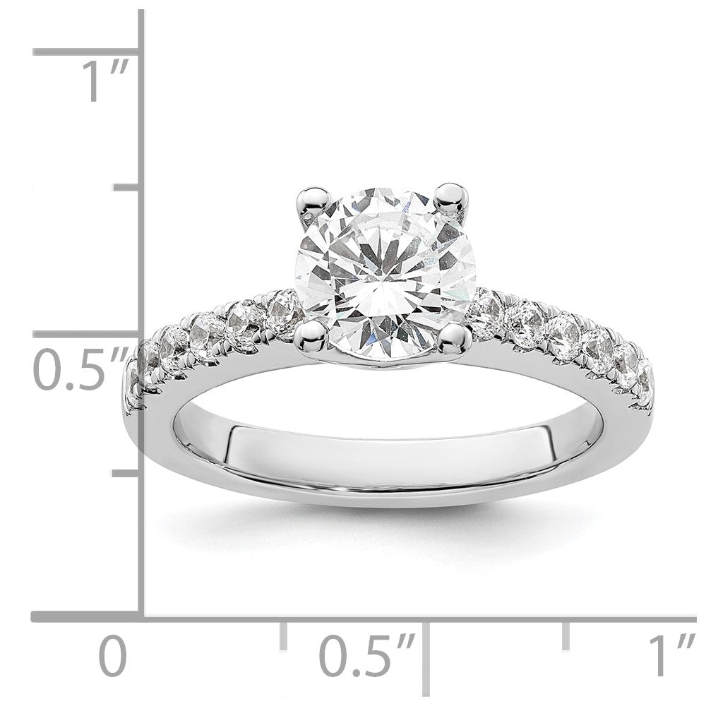 14K Weißgold Verlobungsring mit simulierten Diamanten