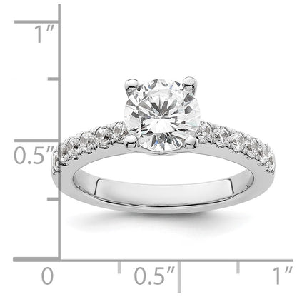 14K Weißgold Verlobungsring mit simulierten Diamanten