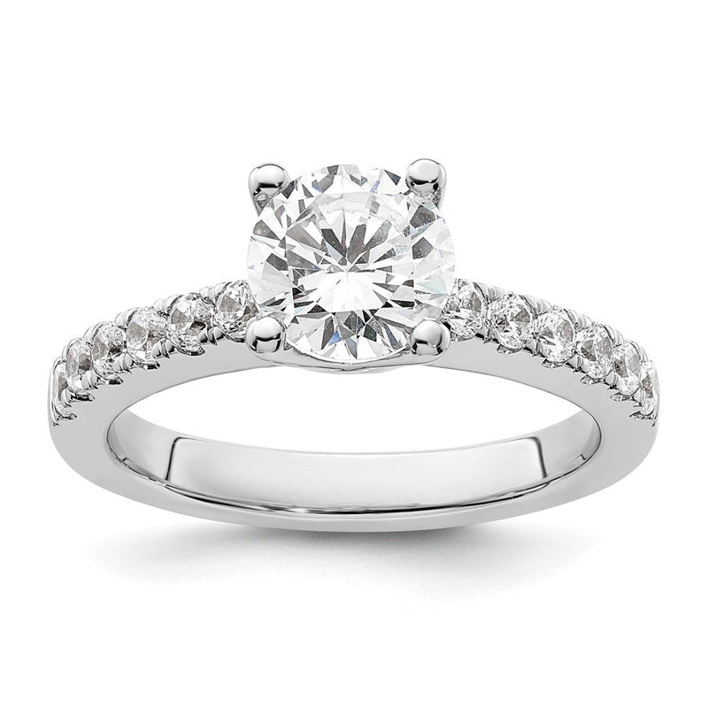 14K Weißgold Verlobungsring mit simulierten Diamanten