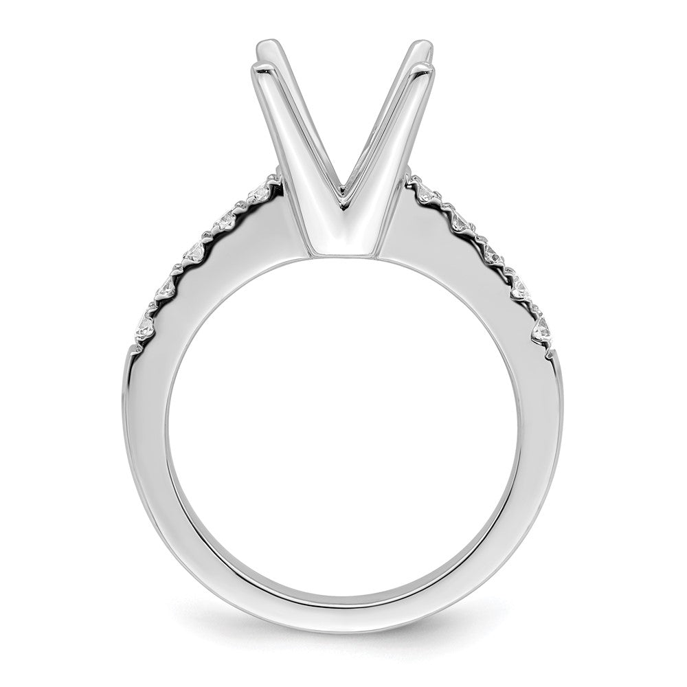 14K Weißgold-Verlobungsring mit simulierten Diamanten