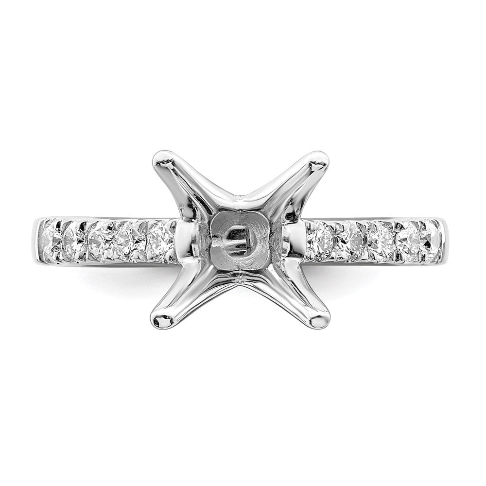14K Weißgold-Verlobungsring mit simulierten Diamanten