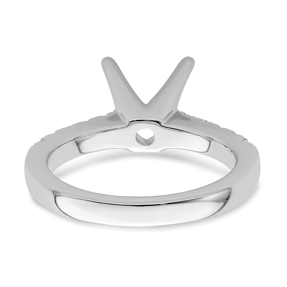 14K Weißgold-Verlobungsring mit simulierten Diamanten