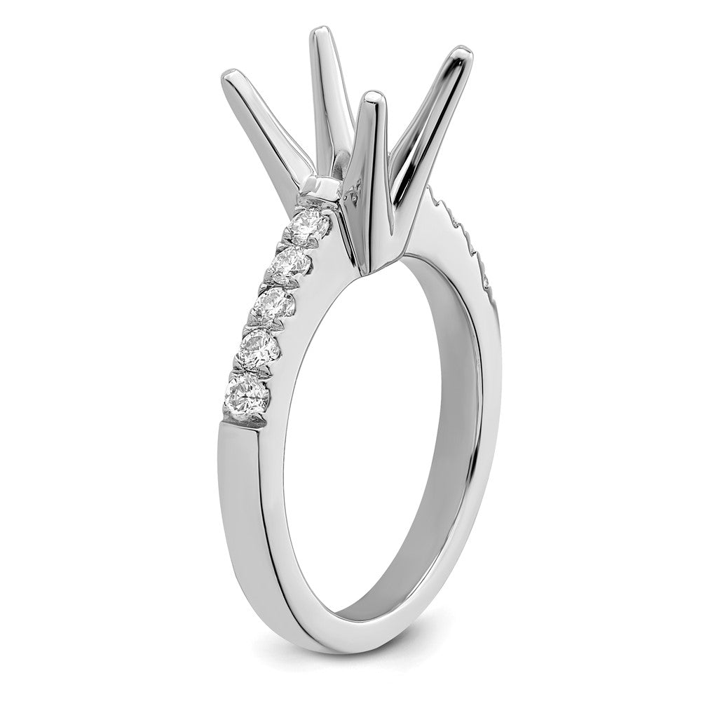 14K Weißgold-Verlobungsring mit simulierten Diamanten