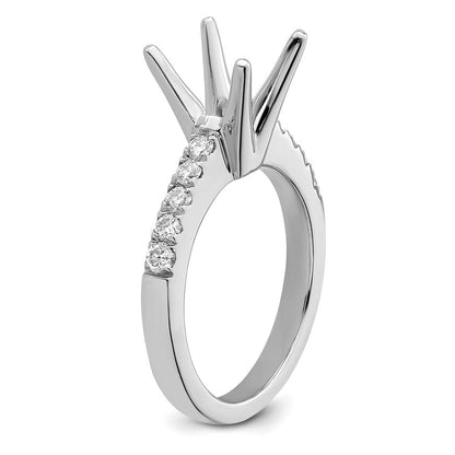 14K Weißgold-Verlobungsring mit simulierten Diamanten
