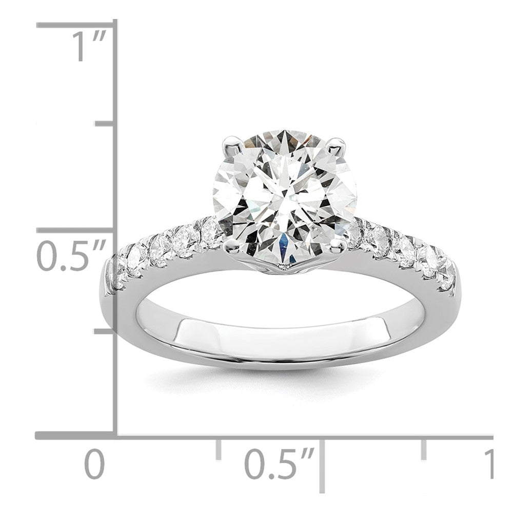 14K Weißgold-Verlobungsring mit simulierten Diamanten