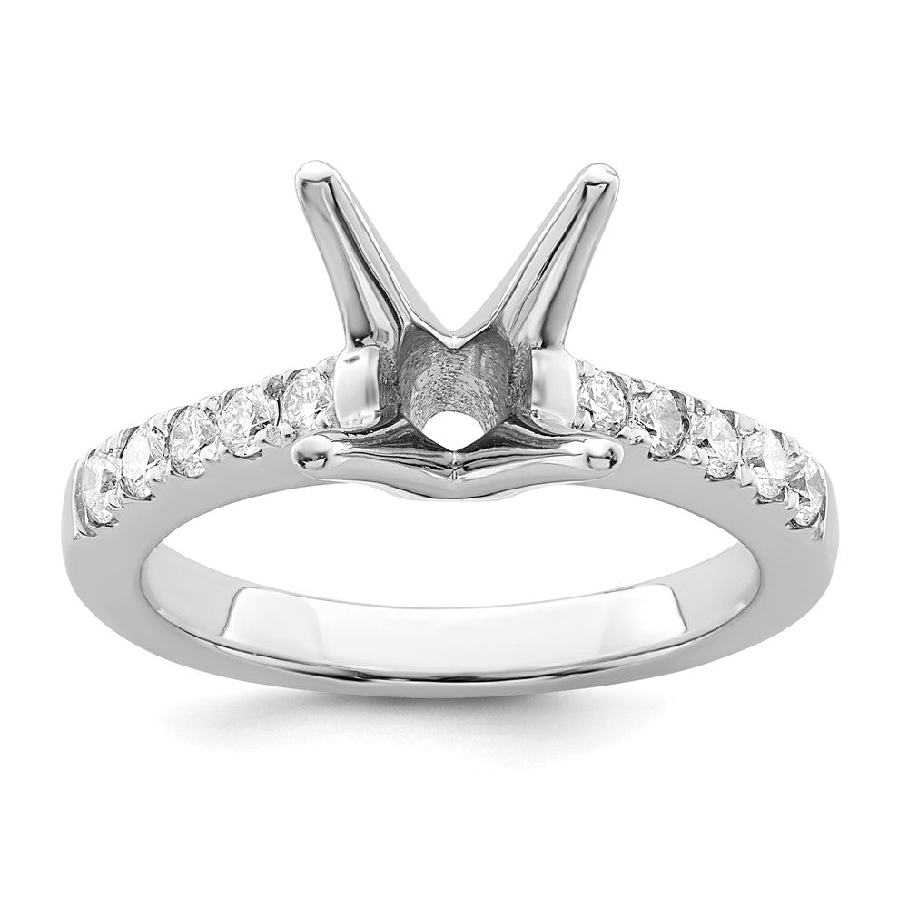 14K Weißgold-Verlobungsring mit simulierten Diamanten