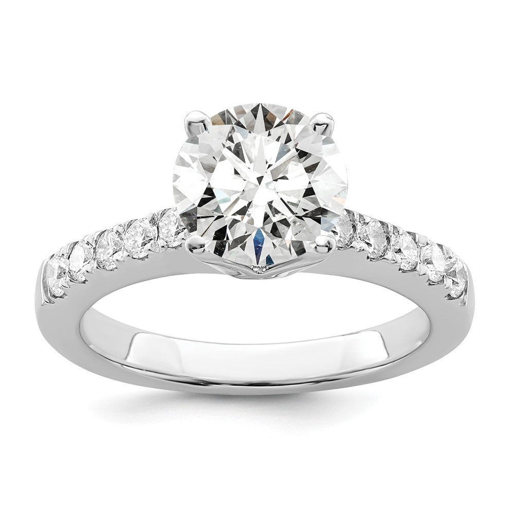 14K Weißgold-Verlobungsring mit simulierten Diamanten