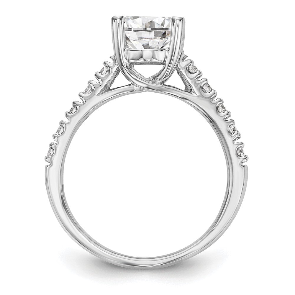 14K Weißgold Verlobungsring mit simulierten Diamanten