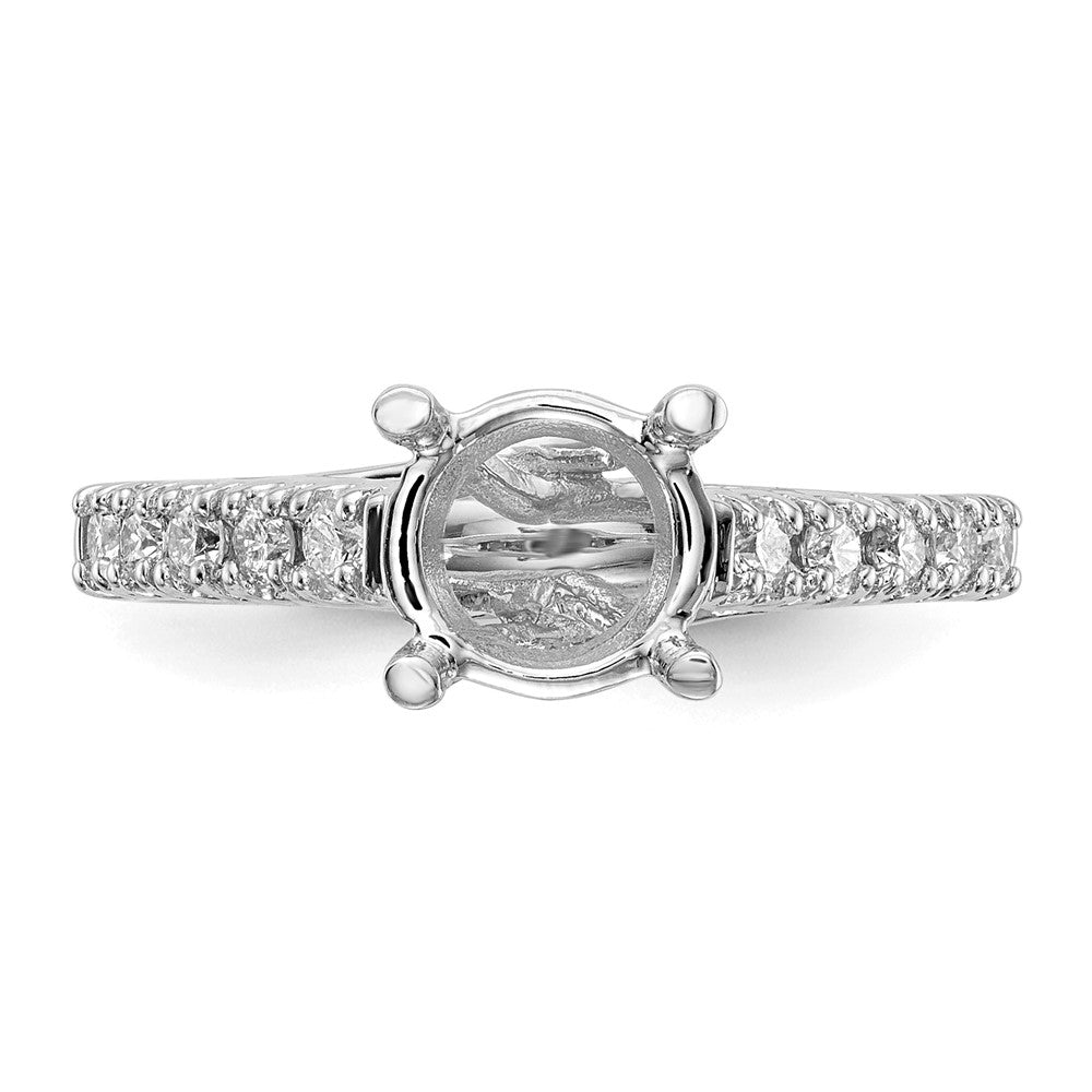 14K Weißgold Verlobungsring mit simulierten Diamanten