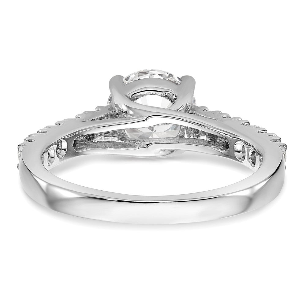 14K Weißgold Verlobungsring mit simulierten Diamanten