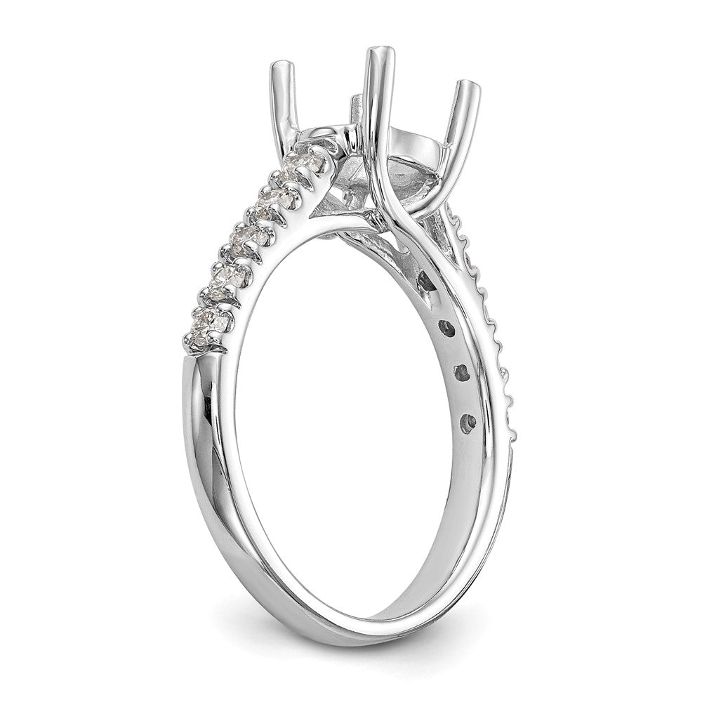 14K Weißgold Verlobungsring mit simulierten Diamanten