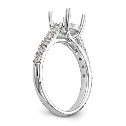 14K Weißgold Verlobungsring mit simulierten Diamanten