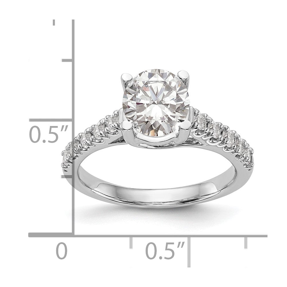 14K Weißgold Verlobungsring mit simulierten Diamanten