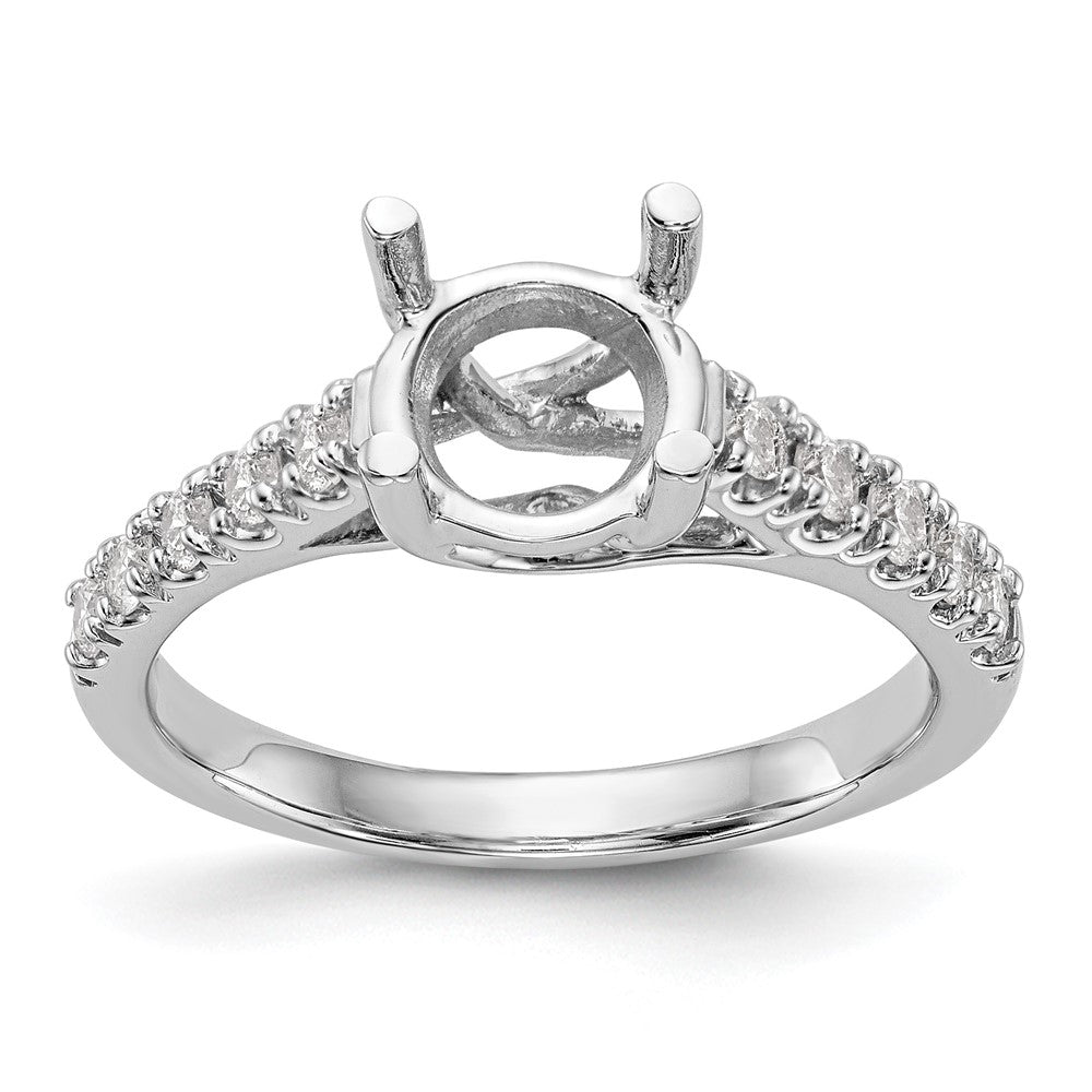 14K Weißgold Verlobungsring mit simulierten Diamanten