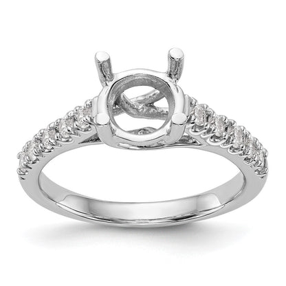 14K Weißgold Verlobungsring mit simulierten Diamanten