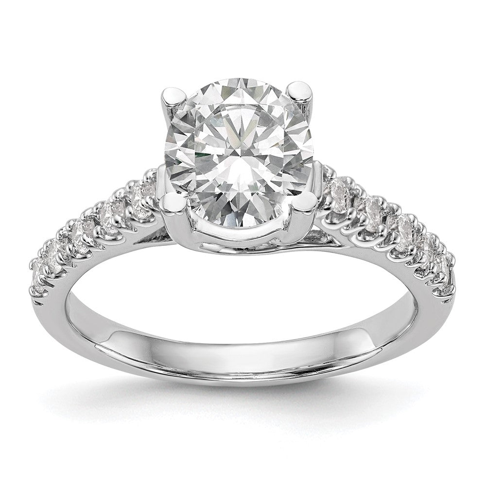 14K Weißgold Verlobungsring mit simulierten Diamanten