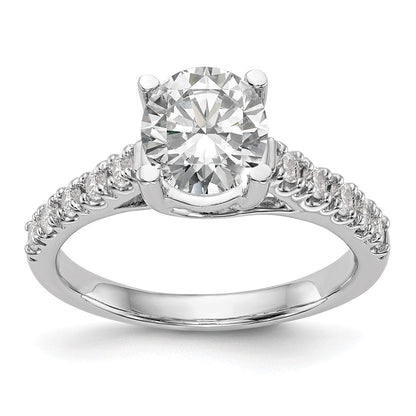 14K Weißgold Verlobungsring mit simulierten Diamanten