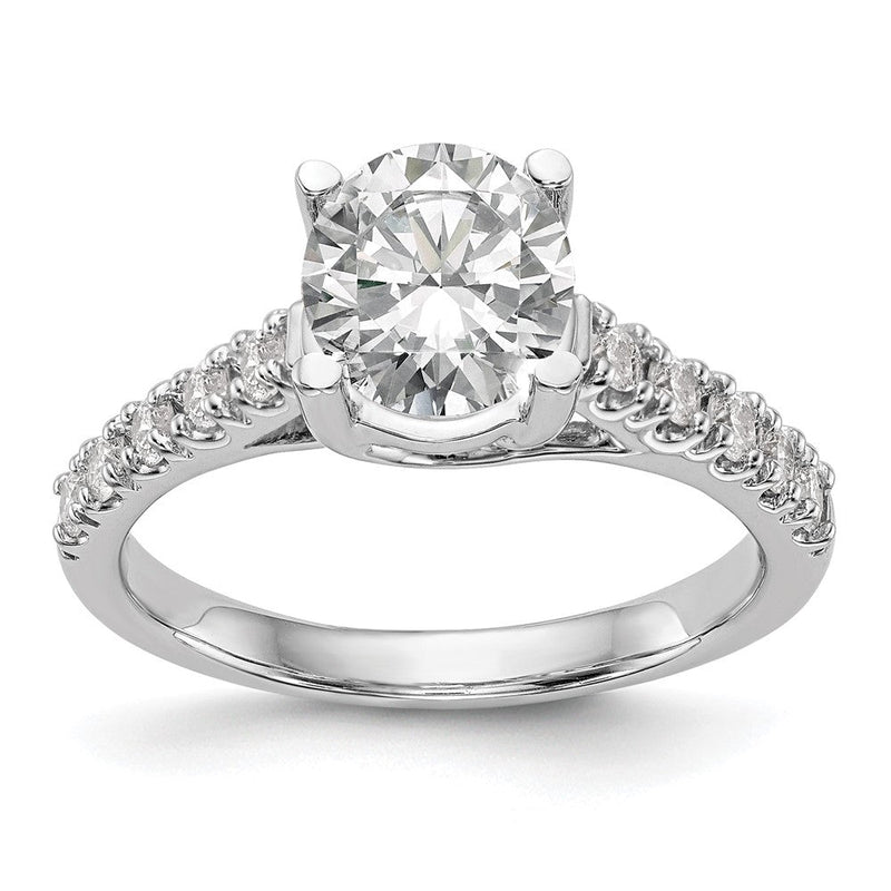 14K Weißgold Verlobungsring mit simulierten Diamanten