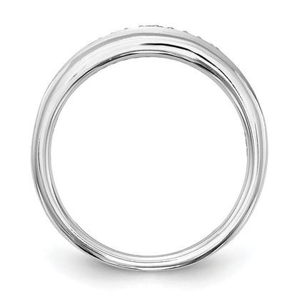 Trauring aus 14K Weißgold mit natürlichen Diamanten