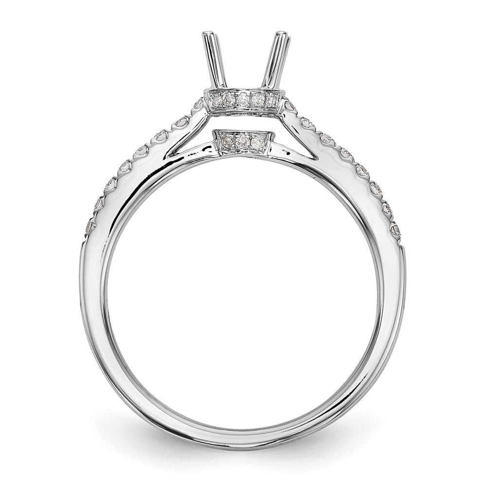 14K Weißgold Verlobungsring mit simulierten Diamanten