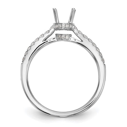 14K Weißgold Verlobungsring mit simulierten Diamanten