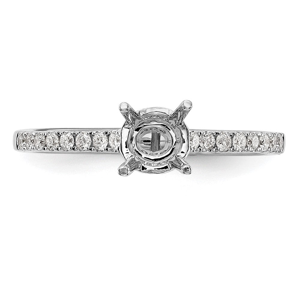 14K Weißgold Verlobungsring mit simulierten Diamanten