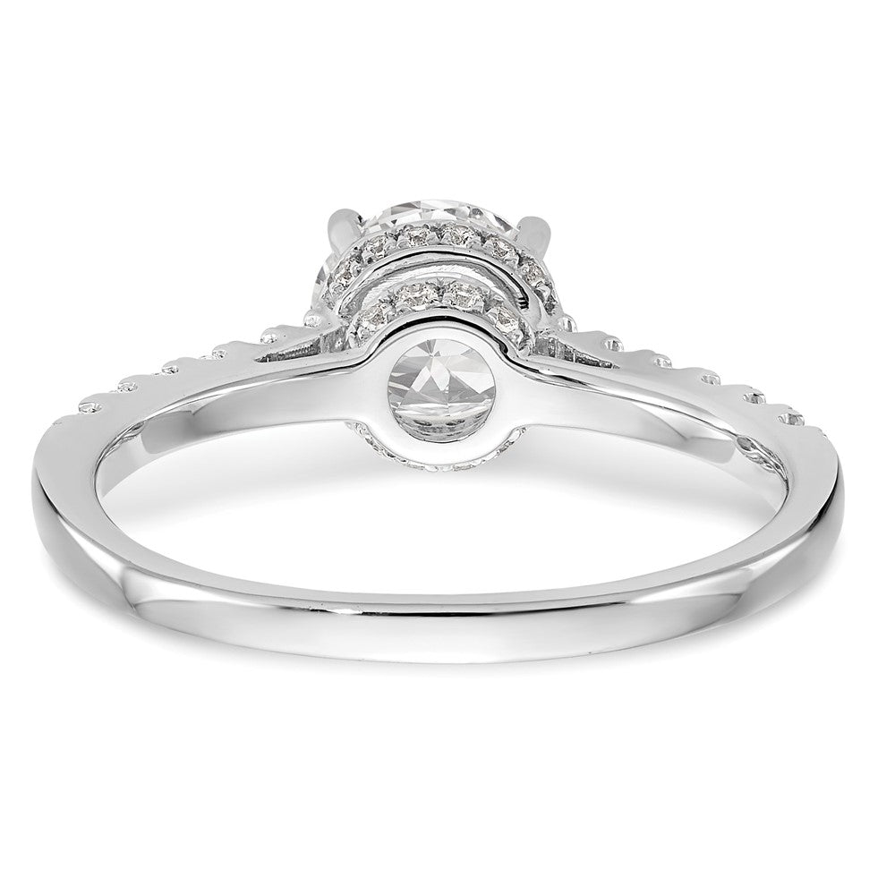 14K Weißgold Verlobungsring mit simulierten Diamanten