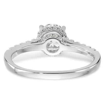 14K Weißgold Verlobungsring mit simulierten Diamanten
