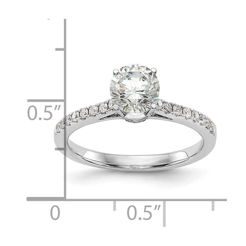 14K Weißgold Verlobungsring mit simulierten Diamanten