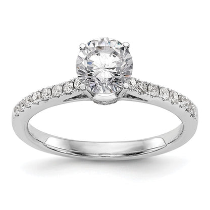 14K Weißgold Verlobungsring mit simulierten Diamanten