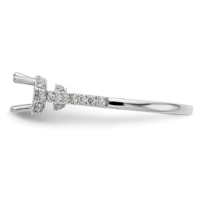 14K Weißgold Verlobungsring mit simuliertem Diamanten