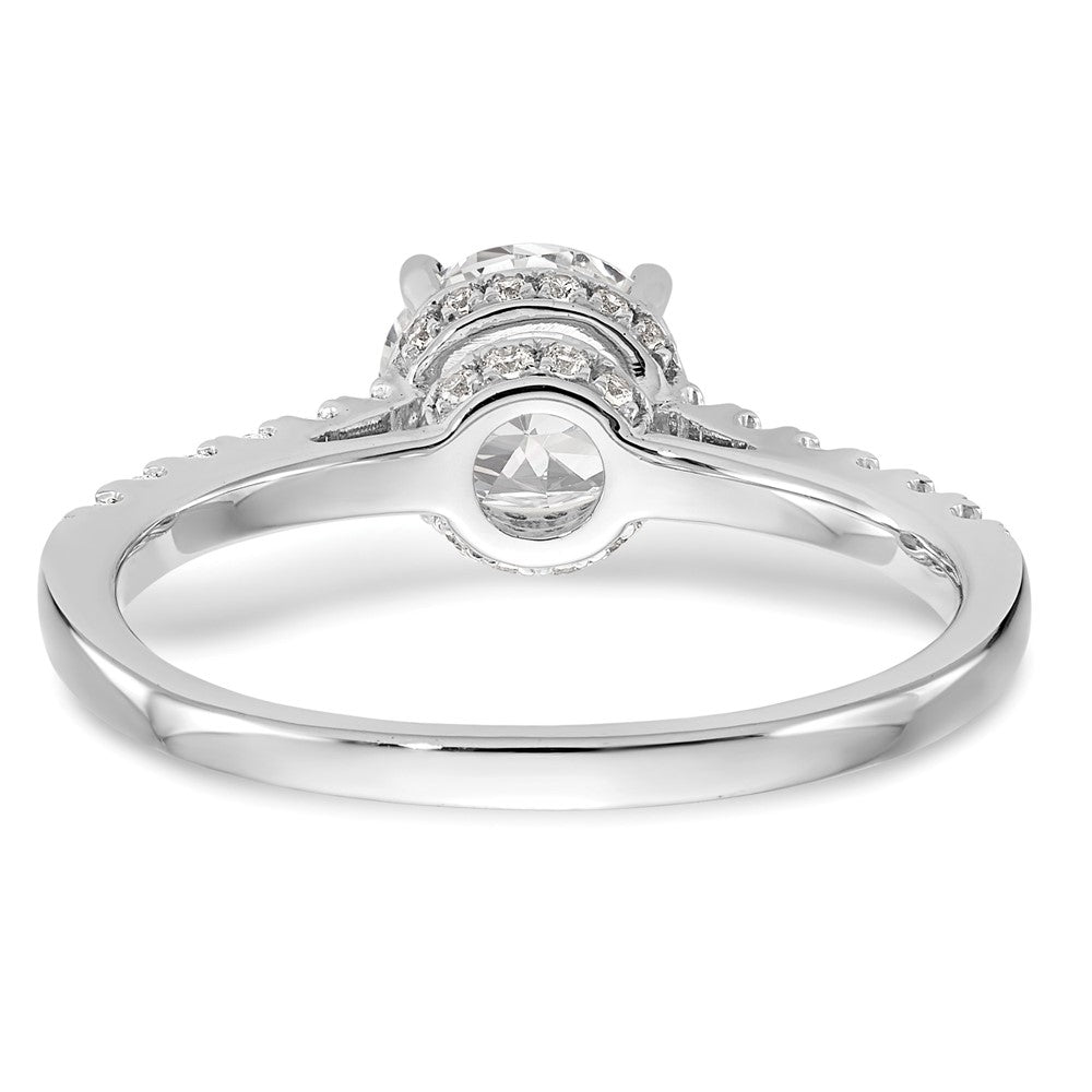 14K Weißgold Verlobungsring mit simuliertem Diamanten