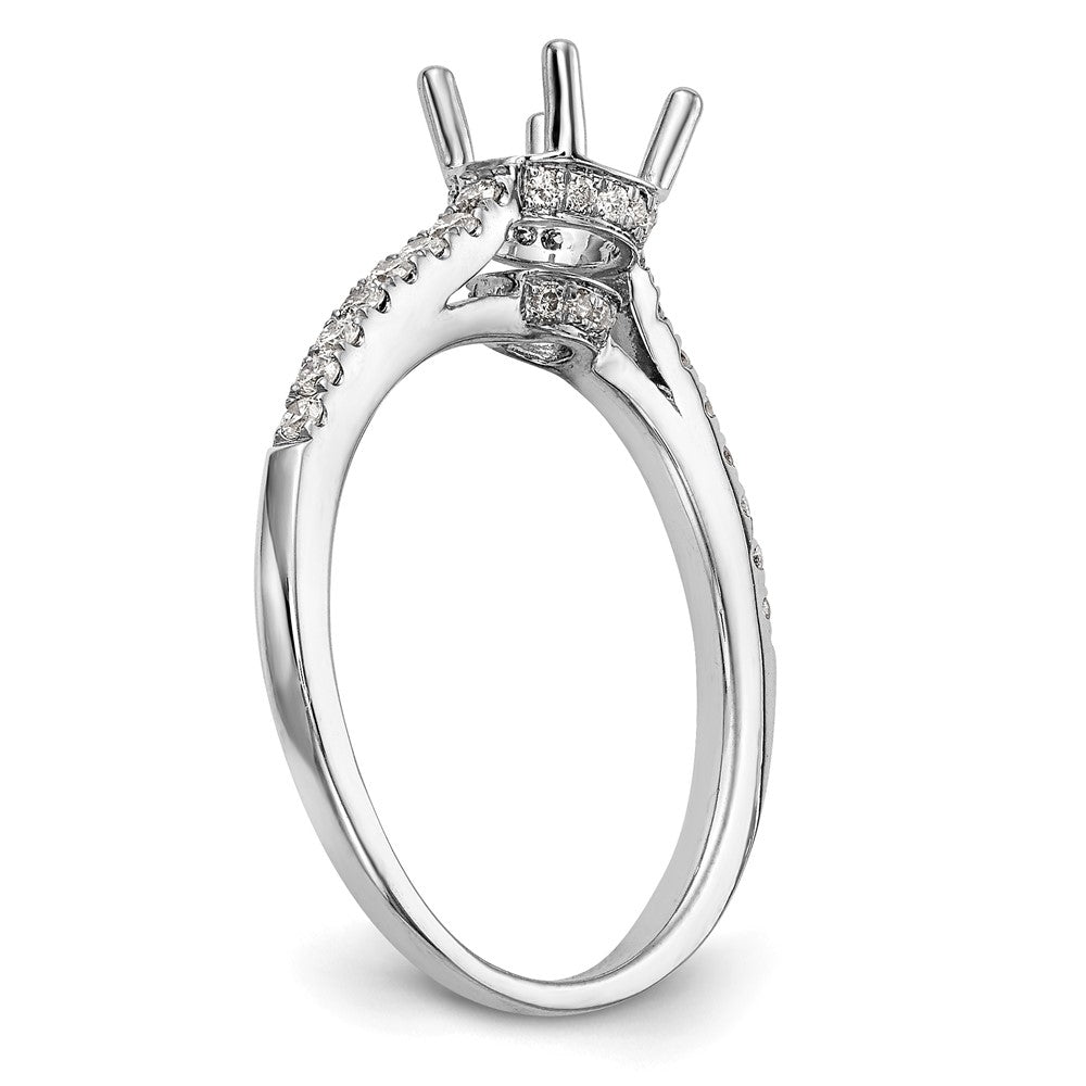 14K Weißgold Verlobungsring mit simuliertem Diamanten