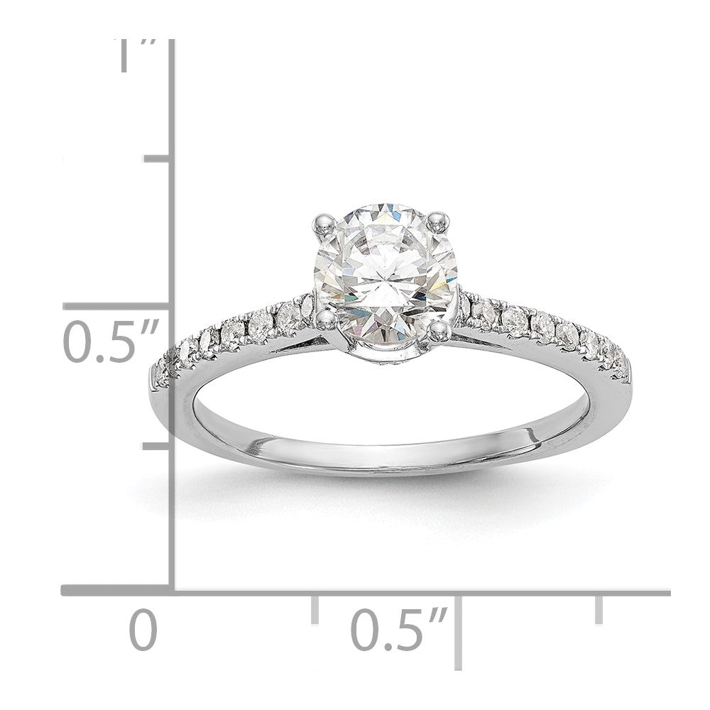 14K Weißgold Verlobungsring mit simuliertem Diamanten