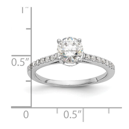 14K Weißgold Verlobungsring mit simuliertem Diamanten