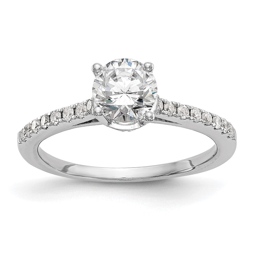 14K Weißgold Verlobungsring mit simuliertem Diamanten