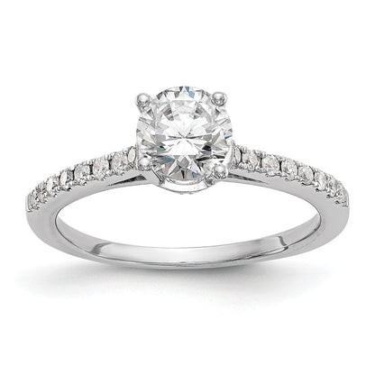 14K Weißgold Verlobungsring mit simuliertem Diamanten
