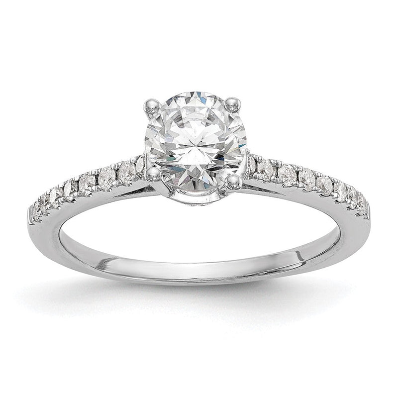 14K Weißgold Verlobungsring mit simuliertem Diamanten