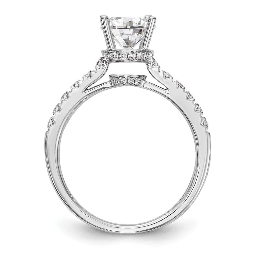 14K Weißgold Verlobungsring mit simulierten Diamanten