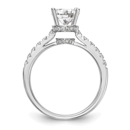 14K Weißgold Verlobungsring mit simulierten Diamanten