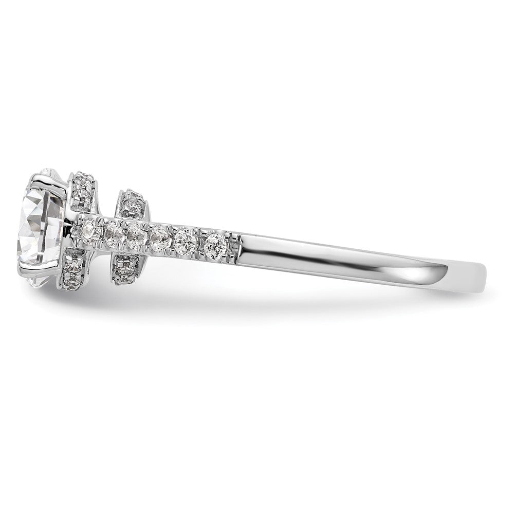 14K Weißgold Verlobungsring mit simulierten Diamanten