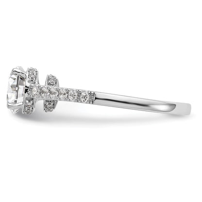 14K Weißgold Verlobungsring mit simulierten Diamanten