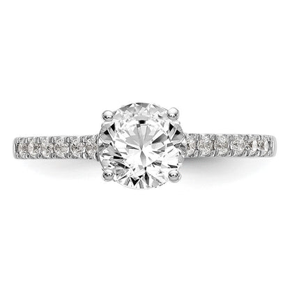 14K Weißgold Verlobungsring mit simulierten Diamanten
