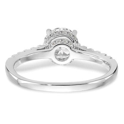 14K Weißgold Verlobungsring mit simulierten Diamanten