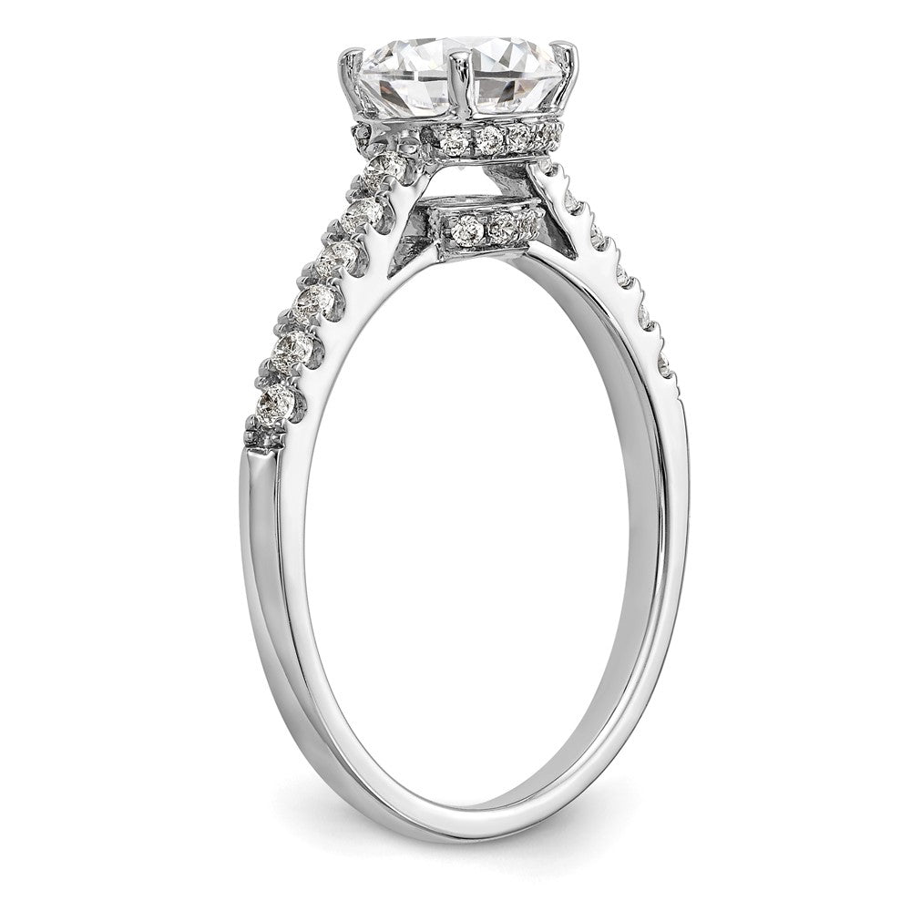 14K Weißgold Verlobungsring mit simulierten Diamanten