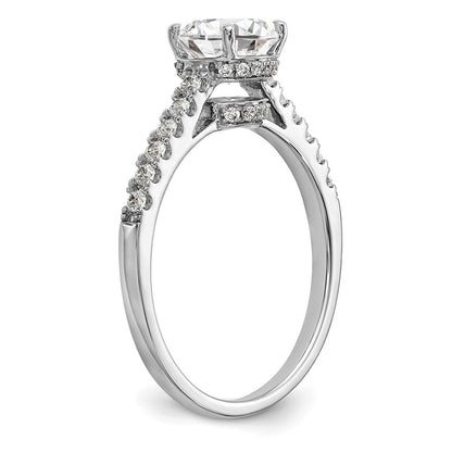 14K Weißgold Verlobungsring mit simulierten Diamanten