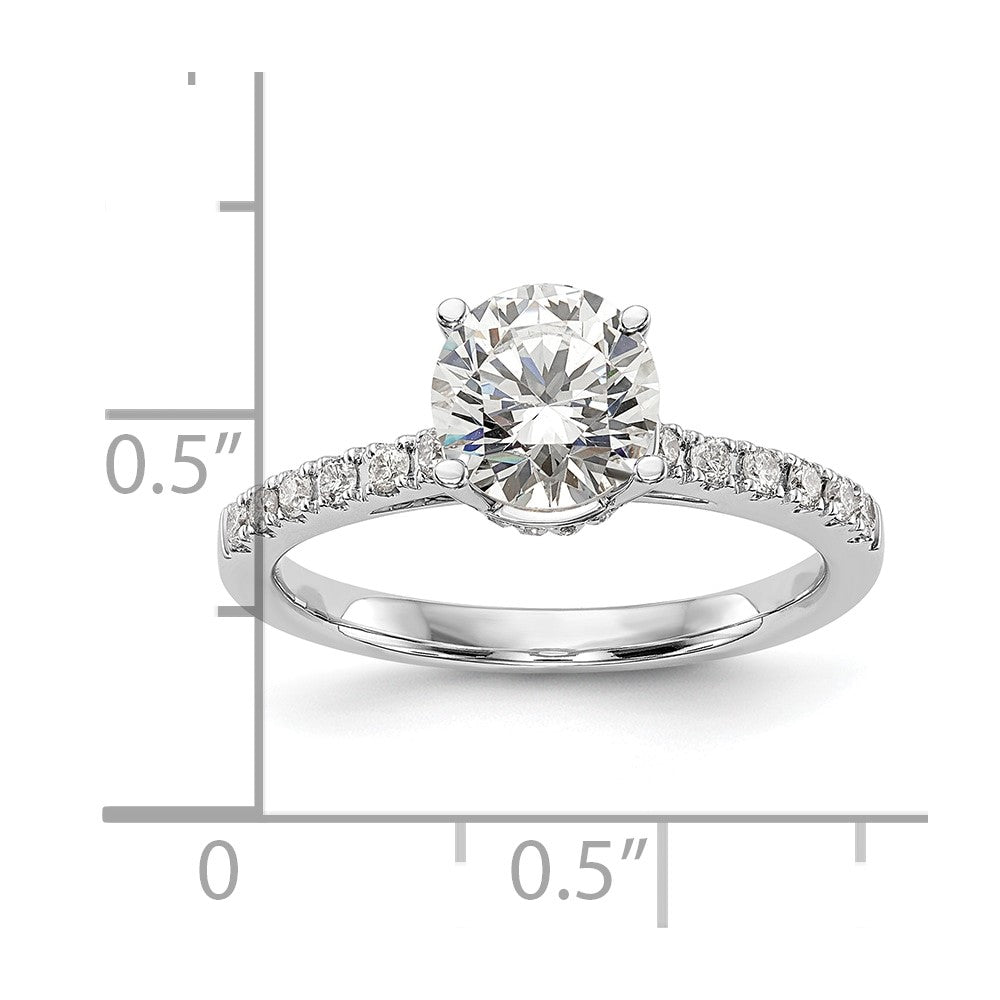 14K Weißgold Verlobungsring mit simulierten Diamanten