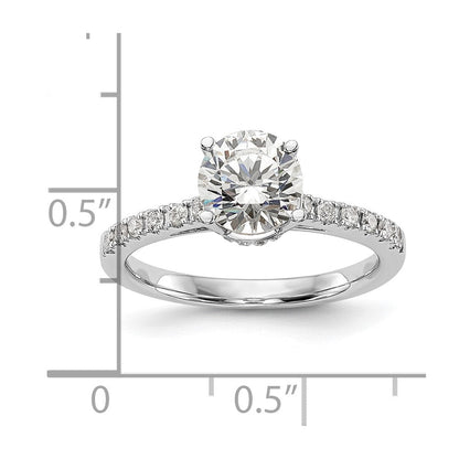 14K Weißgold Verlobungsring mit simulierten Diamanten