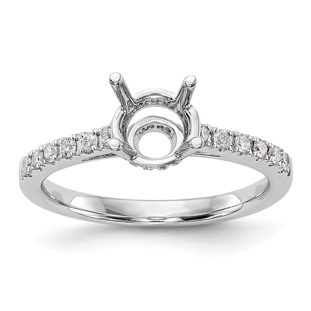 14K Weißgold Verlobungsring mit simulierten Diamanten
