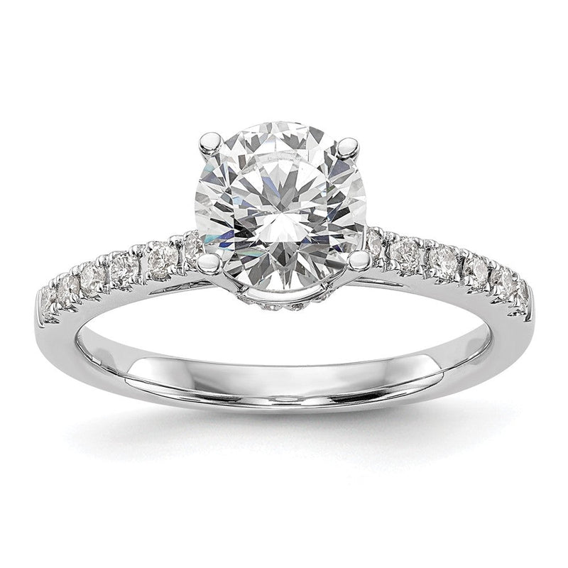 14K Weißgold Verlobungsring mit simulierten Diamanten